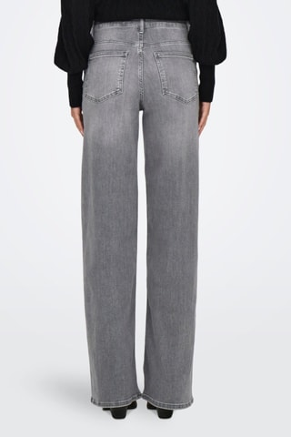 Jean taille haute en coton biologique - Gris