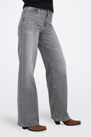 Jean taille haute en coton biologique - Gris