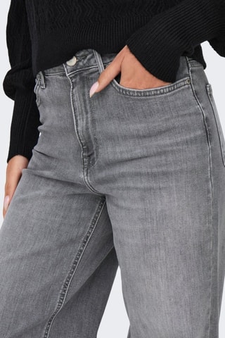 Jean taille haute en coton biologique - Gris