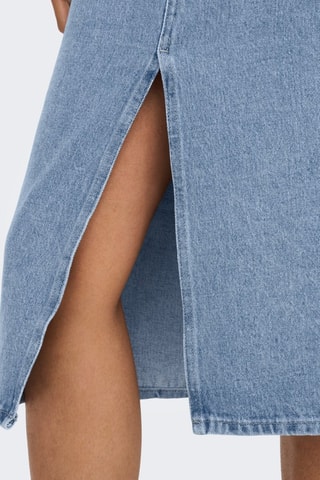 Jupe midi en jean taille haute - Bleu clair