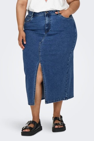 Jupe droite en jean - Bleu foncé