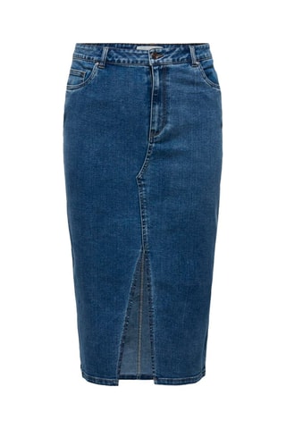 Jupe droite en jean - Bleu foncé