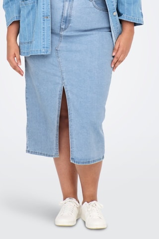 Jupe droite en jean - Ciel