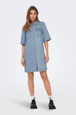 Robe chemise en jean - Ciel