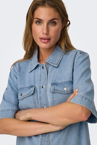 Robe chemise en jean - Ciel