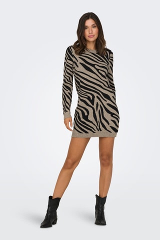 Robe pull - Taupe et noir