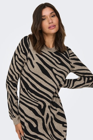 Robe pull - Taupe et noir