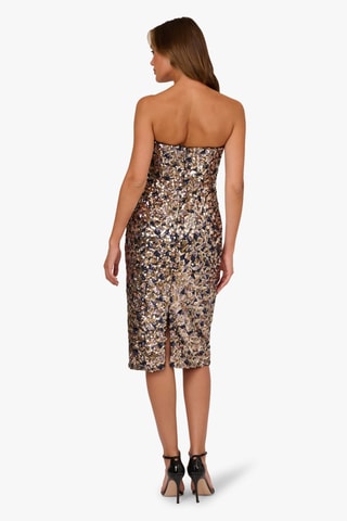 Strapless mouwloze jurk - Blauw