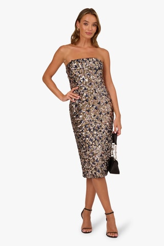 Strapless mouwloze jurk - Blauw