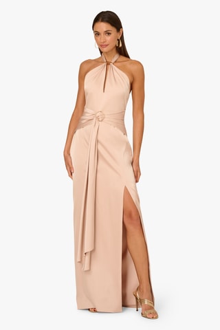 Lange Mouwloze Jurk - Goudkleurig