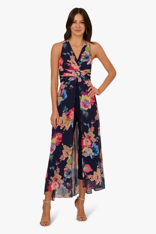 Jumpsuit met Trompe-l’œil - Blauw
