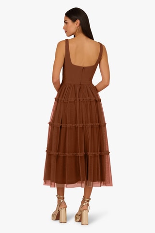 Mouwloze midi-jurk - Rood