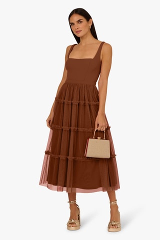 Mouwloze midi-jurk - Rood