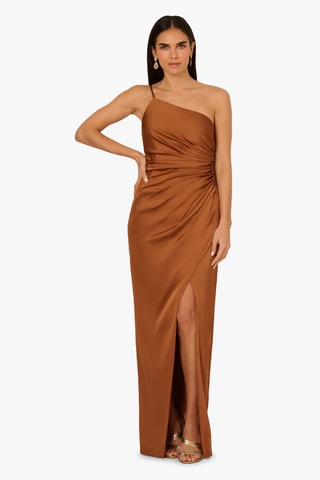 Asymmetrische Jurk - Bruin