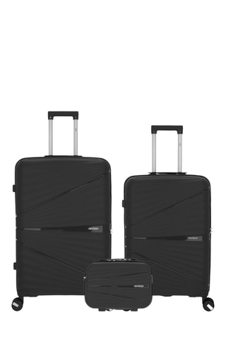 Set van 2 Trolleys en Beautycase Vela (M/L/W)- Donkergrijs - 65 / 75 / 35 cm