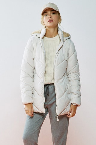 Piumino con cappuccio - Bianco