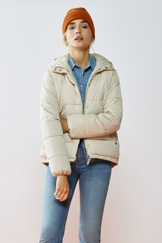 Piumino con cappuccio - Beige