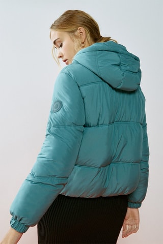 Piumino con cappuccio - Petrolio