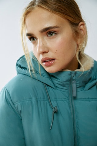 Piumino con cappuccio - Petrolio