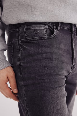 Spijkerbermuda - Donkergrijs