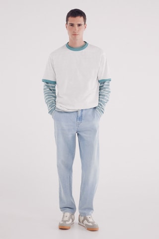 T-shirt - Avorio e celeste