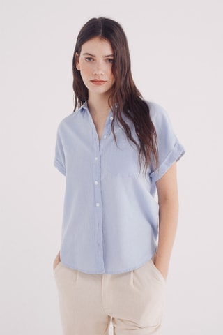 Linnen Blouse - Hemelsblauw