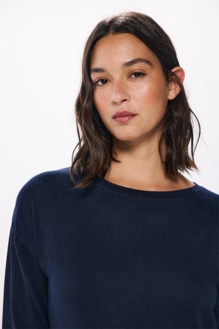 Top effetto trompe-l’œil - Navy