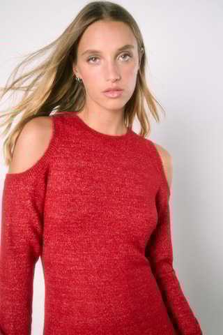 Trui-jurk - Gemêleerd Rood