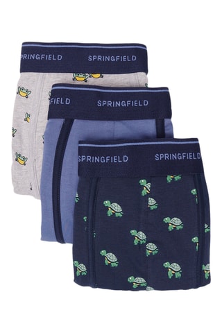 3 Boxers - Marineblauw en Grijs