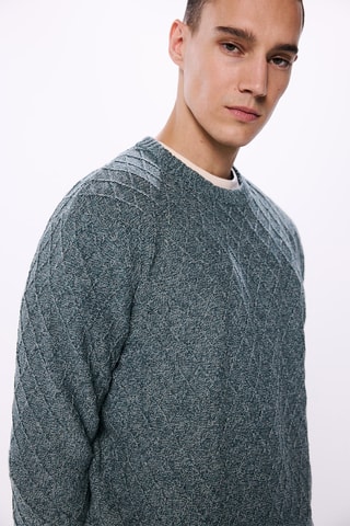 Trui - Gemêleerd Pauwblauw