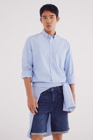 Spijkerbermuda - Donkerblauw