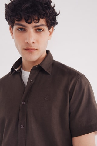 Linnen Overhemd - Bruin