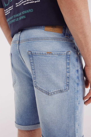 Spijkerbermuda - Hemelsblauw