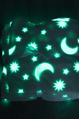 Manta fluorescente Stars - 110 x 140 cm - Azul