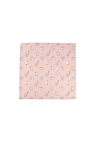 2 muselinas Rabbit Explorer - 120 x 120 cm - Blanco y rosa