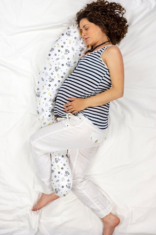 Cojín de lactancia de microbolas Adventure Awaits - 145 x 25 cm - Azul