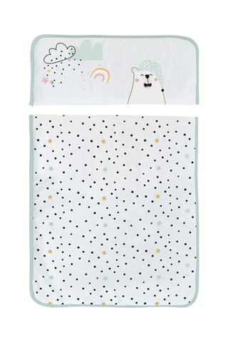 Minicuna - 76 x 51 x 70 cm - Blanco y verde