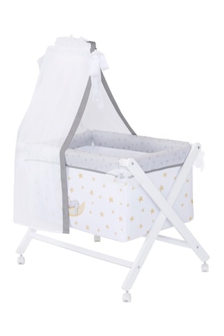 Minicuna y juego de cuna Marlon Night - Desde recién nacido - 5 piezas - Blanco
