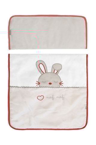 Minicuna y textil de cuna Rabbit - 6 piezas - Desde recién nacido - Blanco y gris