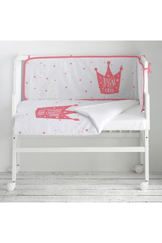 Minicuna de colecho de haya, nórdico y protector de cuna Princes - Hasta 9 meses - 15 kg - Rosa