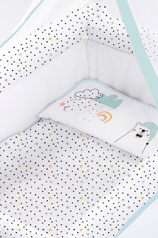 Minicuna y juego de cuna Nordic Bear - Desde recién nacido - 5 piezas - Blanco