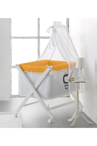 Minicuna y juego de cuna My Lion King - Desde recién nacido - 5 piezas - Blanco y amarillo