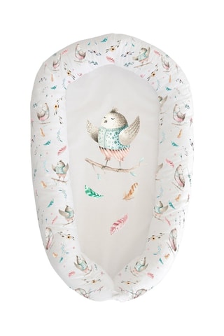 Capazo multifunción Birds Explorer - 48 x 90 cm - Blanco y verde