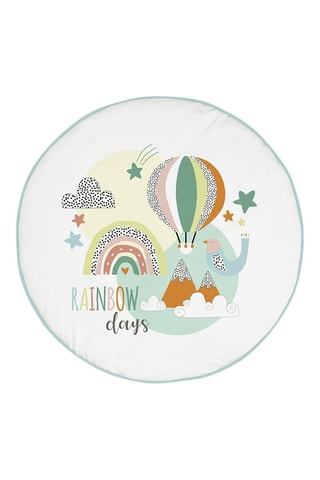 Alfombra First steps rainbow days aqua - 90 cm - Blanco y azul