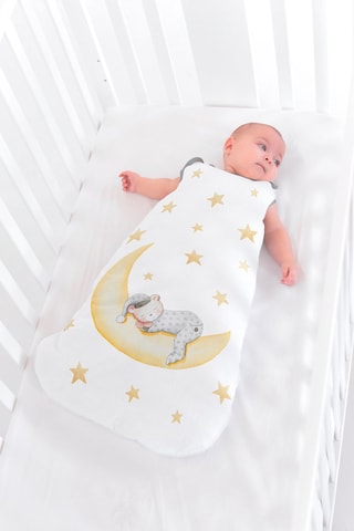 Saco de dormir Marlon Nights - 70 cm - Blanco y amarillo