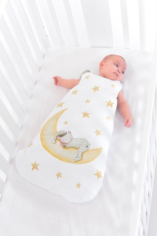 Saco de dormir Marlon Nights - 70 cm - Blanco y amarillo