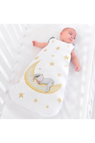 Saco de dormir Marlon Nights - 90 cm - Blanco y amarillo