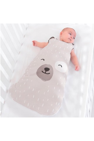 Saco de dormir Smiling Bear - 70 cm - Blanco y beige
