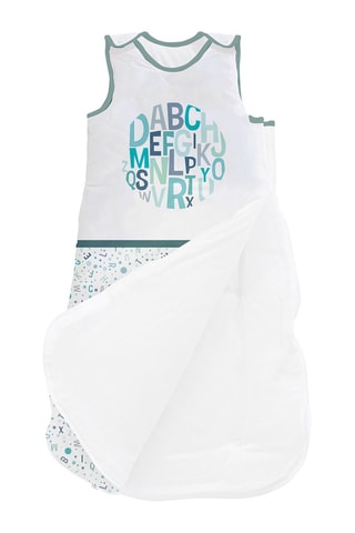 Saco de dormir Alphabet - 90 cm - Desde 24 meses - Blanco y azul