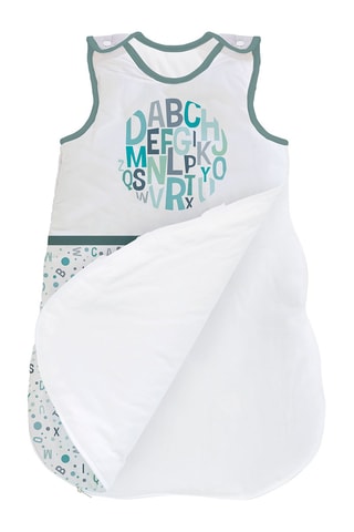 Saco de dormir Alphabet - 70 cm - Desde 24 meses - Blanco y azul